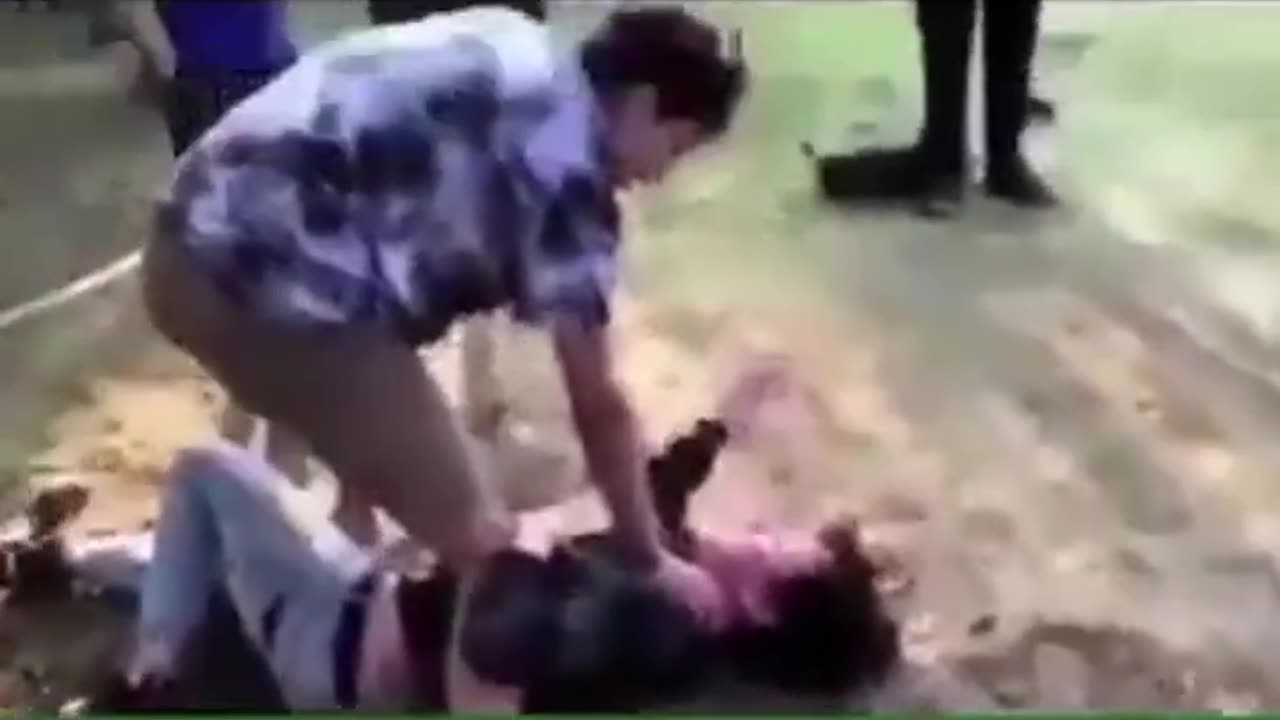 Bully beats on classmate, other classmate beats up bully forcing him to call his classmate "Daddy"