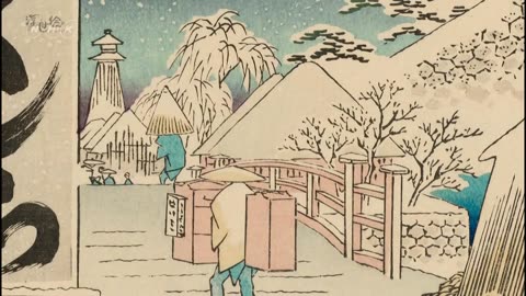 浮世絵EDO-LIFE 「山くじらって？！広重“名所江戸百景 びくにはし雪中”」