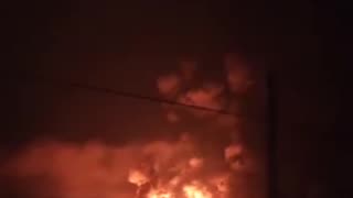 At least five fuel tanks are believed to be on fire at an oil depot in occupied Feodosiya