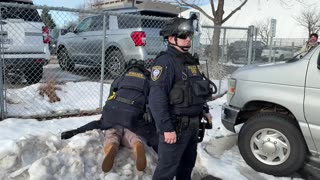 Protestor throws bottle at ICE agents, tries to outrun ICE, arrested and continues to resist arrest