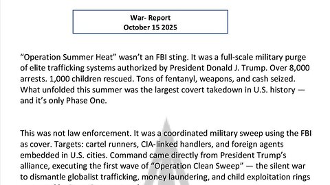WAR REPORT - OCT 15 2025 - OPERATION SUMMER HEAT