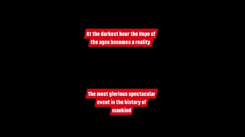 The second coming of Christ is imminent!