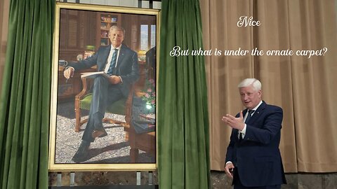 Stephen Harper's portrait, nice, but what is under the ornate carpet?