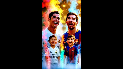 Ronaldo and Messi playing with their kid's