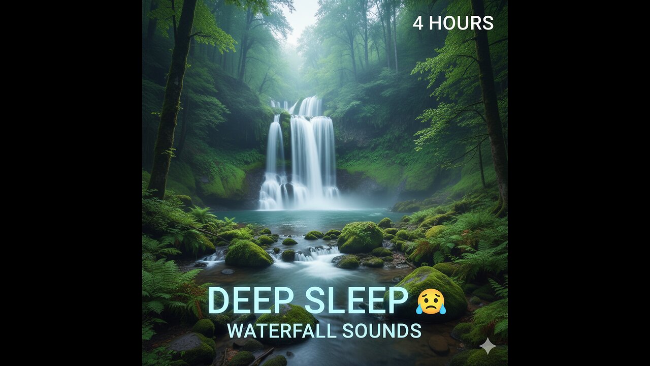4 HOUR Deep Sleep Waterfall 💧 | Powerful White Noise for Insomnia & Stress Relief