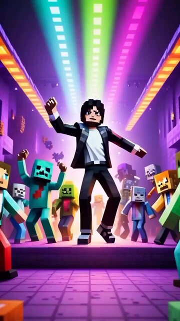 Michael Jackson dancing with zombies in Minecraft