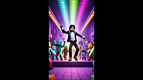 Michael Jackson dancing with zombies in Minecraft