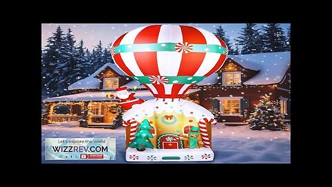 8 Ft Christmas Inflatables Hot Air Balloon with Santa Claus Gingerbread House Review