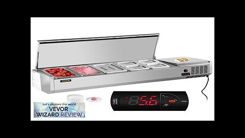 VEVOR Refrigerated Condiment Prep Station 55-Inch 13.8Qt Sandwich/Salad Prep Table with 3 Review