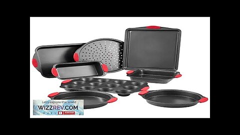 Baking Pan Set 8-Piece Nonstick Carbon Steel Bakeware Set with Silicone Handle Review