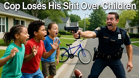 PSYCHO COP PULLS LOADED GUN ON CHILDREN, KICK THEM, SLAM THEM TO THE GROUND!