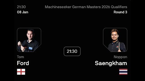 🔴 ถ่ายทอดสดสนุกเกอร์ 🇹🇭 หมู ปากน้ำ VS ทอม ฟอร์ด 🏴󠁧󠁢󠁥󠁮󠁧󠁿 ศึก เยอรมัน มาสเตอร์ 2026