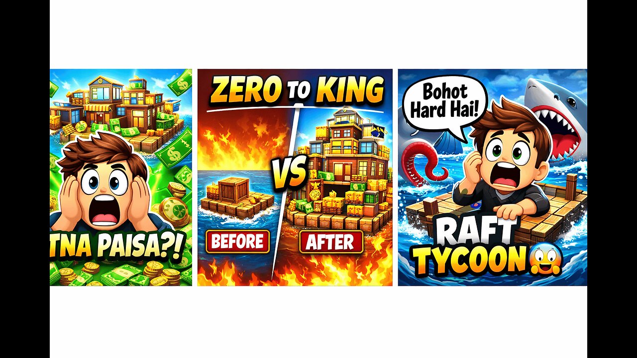 Roblox Raft Tycoon Gameplay 😱 | Zero to Rich Raft Builder 🔥