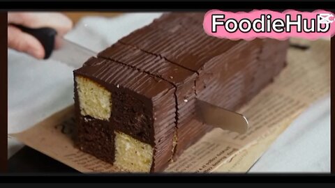 🍫 Checkerboard Cake with Chocolate Ganache | Stunning & Easy Recipe