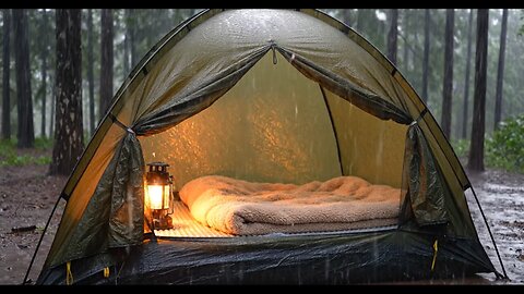 24/7 LIVE Rain Sounds in Forest Tent | Cozy Night Ambience for Deep Sleep & Relaxation