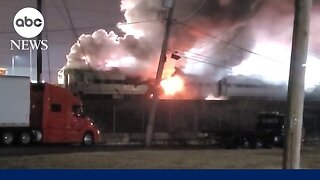 Commuter train goes up in flames in Pennsylvania