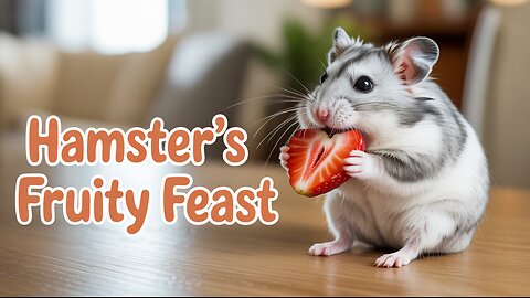 Cute hamster eating fruit 🐹🍓