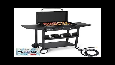 3 Burner Gas Griddle23''Outdoor Propane Griddle with HoodPortable Flat Top Gas Grill Review