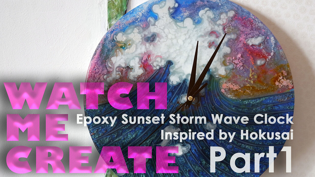 Epoxy Sunset Storm Wave Clock Inspired by Hokusai Part 1