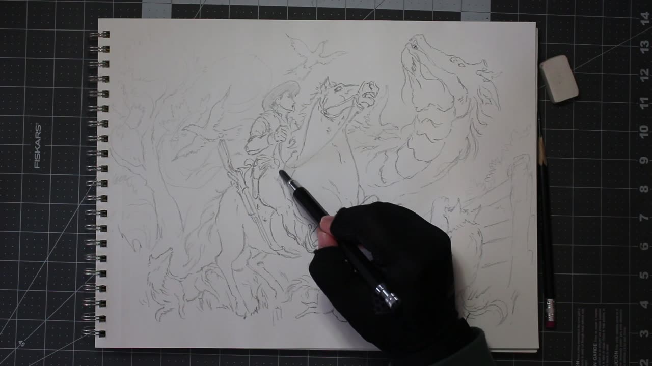 Drawing a Rider and the Dragon