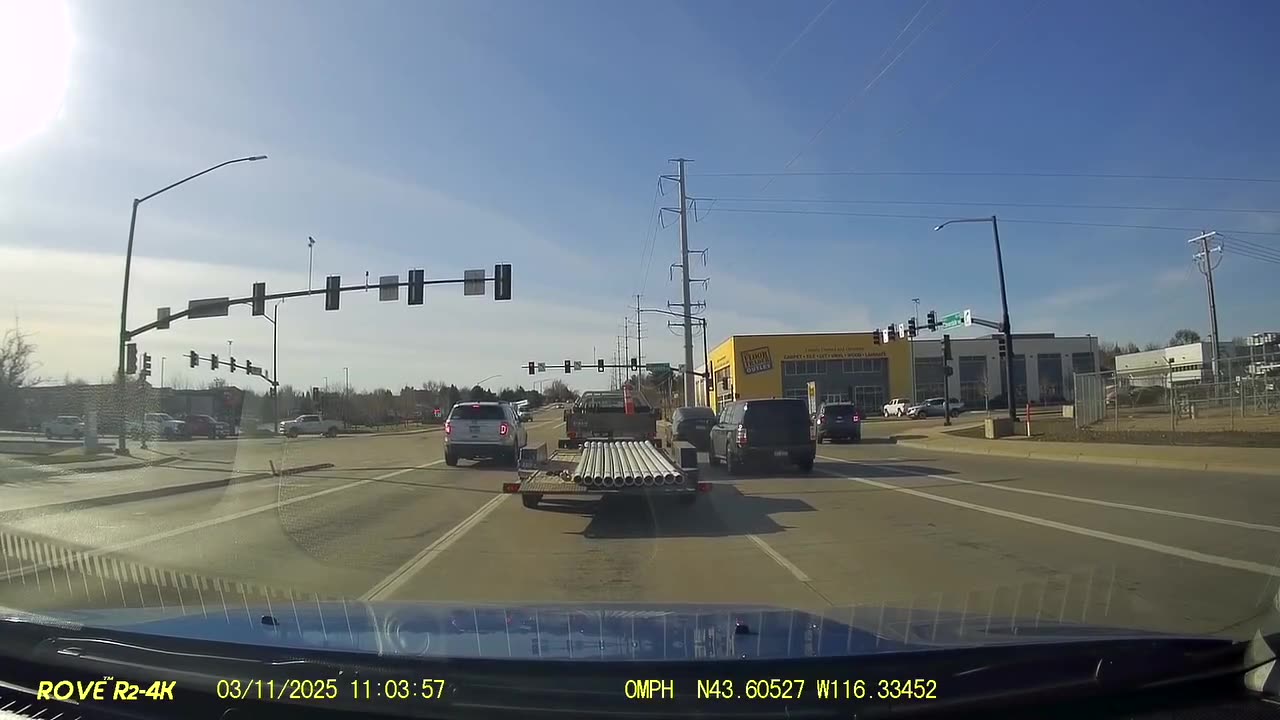 Pipes Fall From Truck