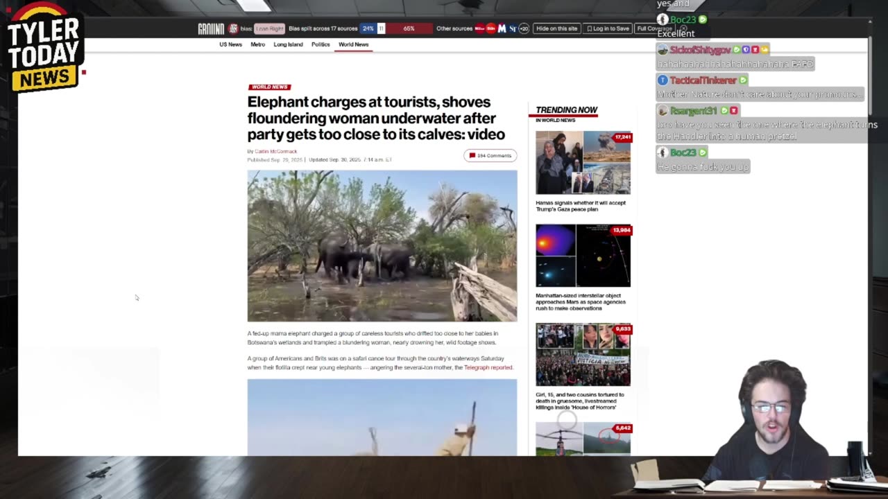 Elephant nearly takes out tourist group for getting too close