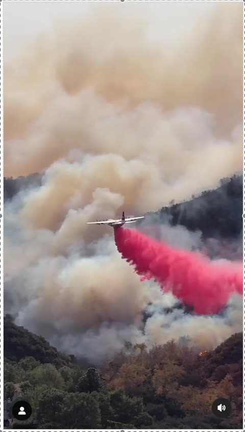 Aircraft fighting the Pacific Palisades fire.