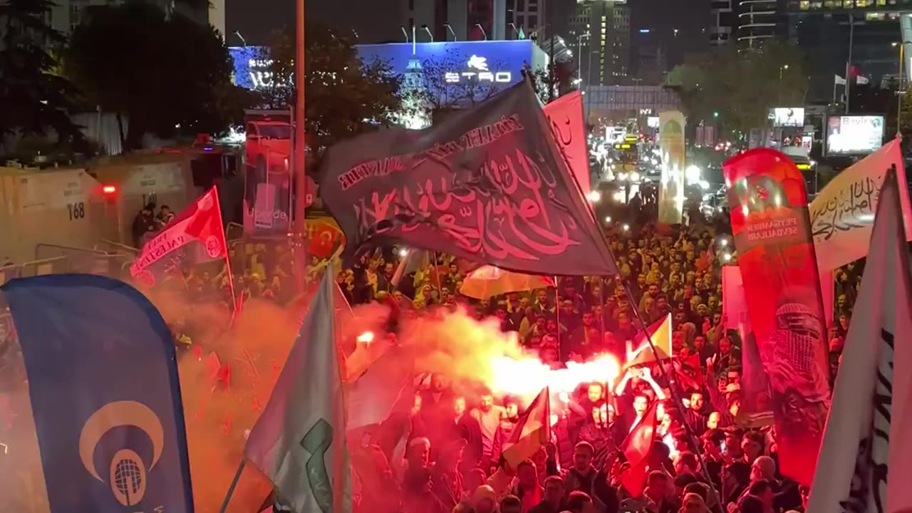 Islamists in Turkey are rioting while waving the Taliban and Hamas flags and chanting,