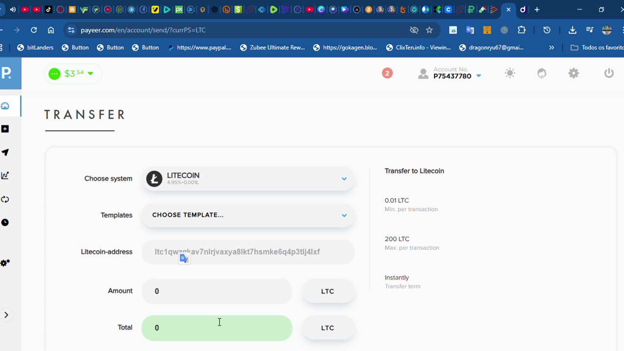 payeer fazendo saque e criando moeda virtual