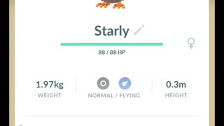 Pokémon GO-Purifying Shadow Starly