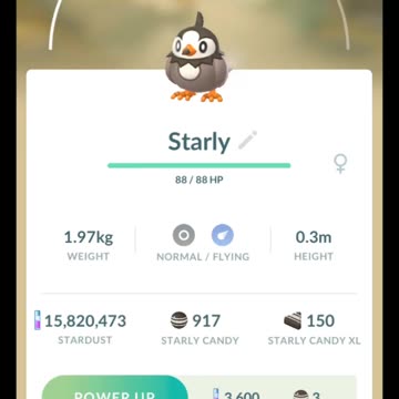 Pokémon GO-Purifying Shadow Starly