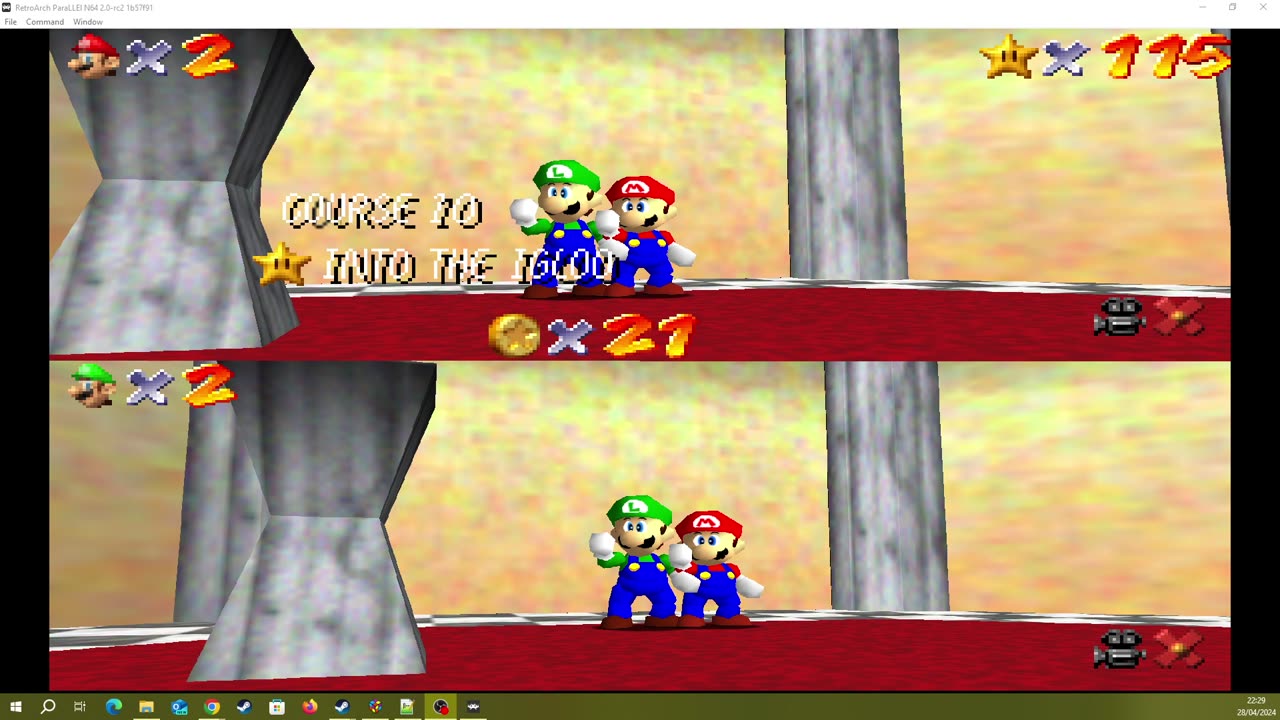 Super Mario 64 Multiplayer Splitscreen [Remaining RA] - Coin-Rush in Snowman's Land [NC]