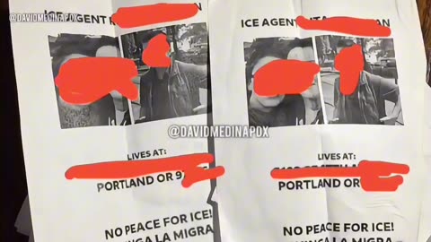 20 flyers found in Portland showing ICE officers faces, names and their home addresses
