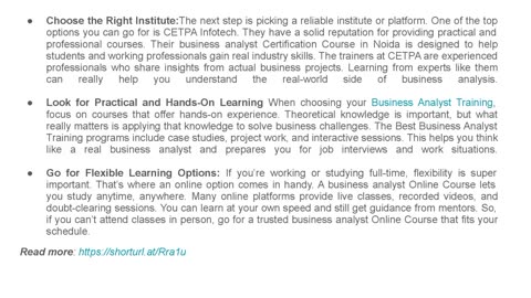 How to Choose the Best Business Analyst Training