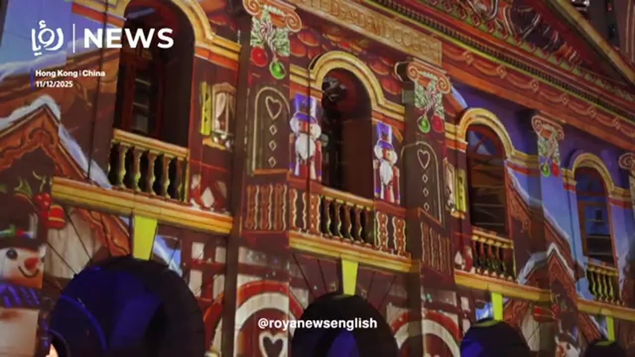 Christmas illuminations light up central Hong Kong