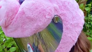 She turned her old helmet into the cutest plush piggy ever 🔥