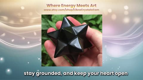 Dark Symmetry Obsidian Merkaba Star | Protection & Grounding Crystal for Deep Clearing
