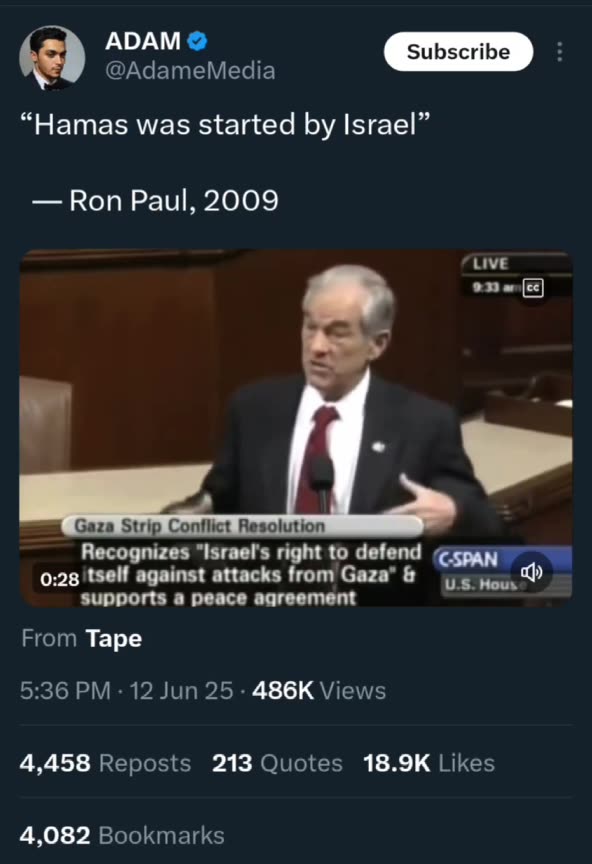 Senator Ron Paul, 2009 - Exposing Hamas