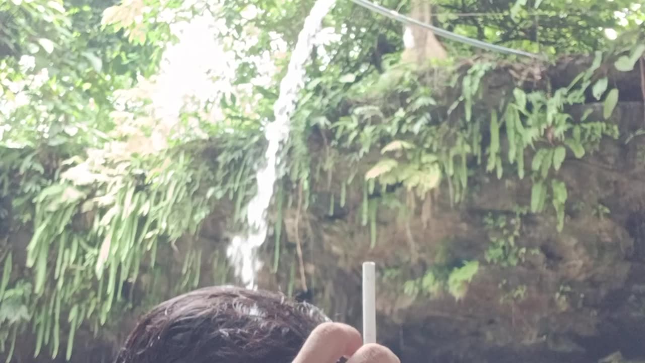 waterfall bathing