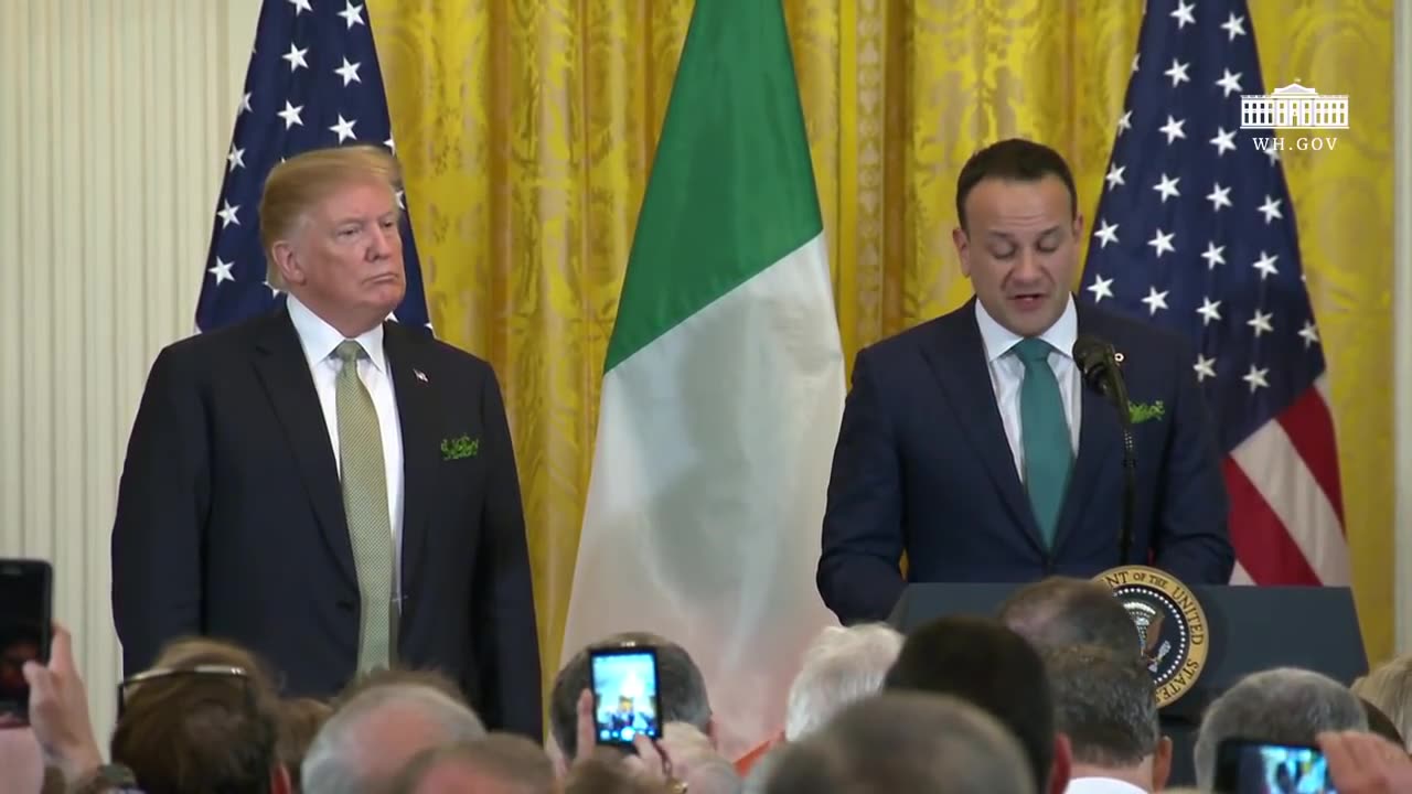 Archive ✅ President Trump Participates in the Shamrock Bowl Presentation by the Prime Minister of Ireland