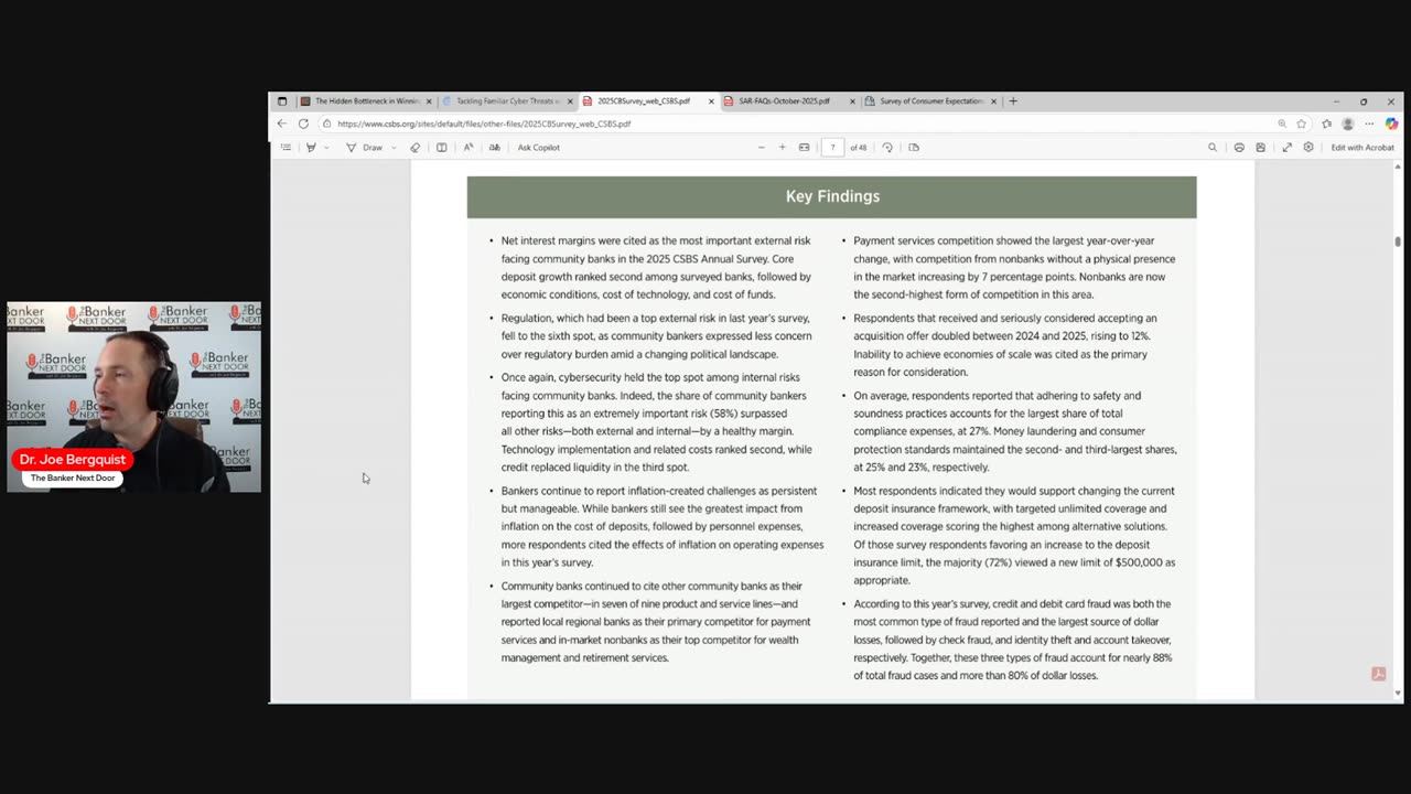Review of CSBS Annual Survey of Community Banks for 2025
