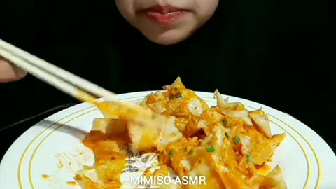 ASMR MUKBANG - SUPER SPICY WONTON DUMPLINGS