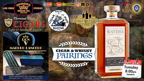 January 2025 Pairing; Don V Maduro Lancero & Whispering Waters Whisky