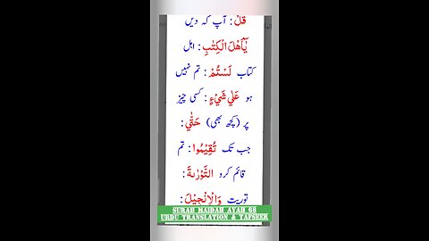 Quran Surah Maidah Ayat 68