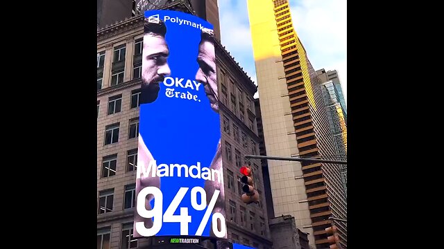 🇺🇸New York City is flooded with Polymarket screens showing a 94%