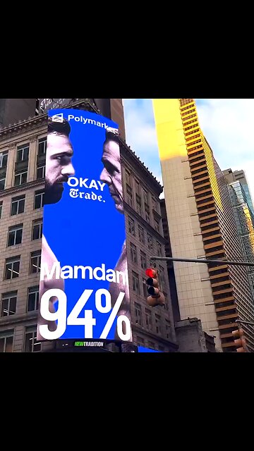 🇺🇸New York City is flooded with Polymarket screens showing a 94%