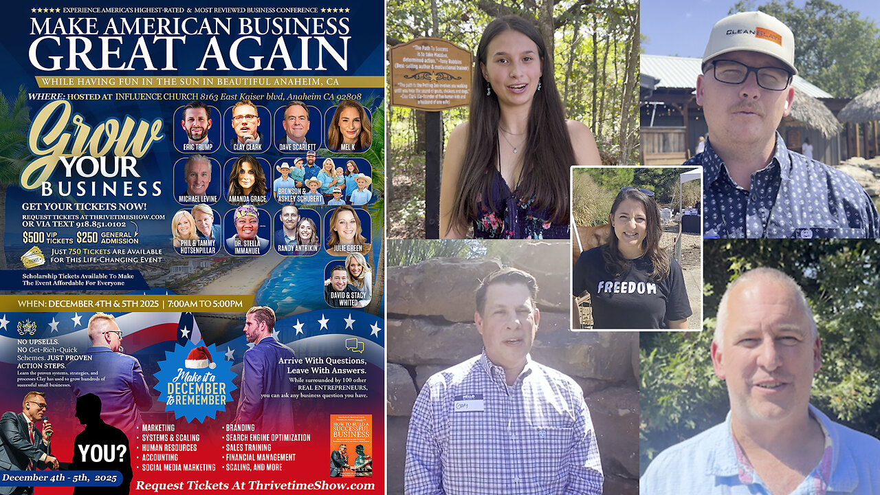 Clay Clark Reviews | "I Love the Environment, So Much Energy, Positivity & Their Is So Much Encouragement...A Wealth of Knowledge." + Join Eric Trump At Clay Clark's ThrivetimeShow.com Dec. 4-5 Business Conf (Anaheim)
