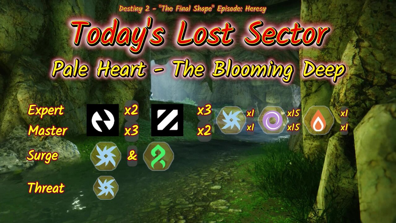 Destiny 2: 3-4-25 The Blooming Deep is the Lost Sector. Arc/Strand Surge.