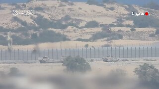 Al-Qassam successfully targets an OFC military engineering vehicle with a “Red Arrow” guided missile