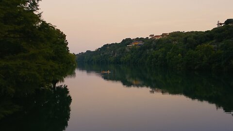 Stunning aerial footage of a serene river